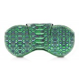 Ammoment - Eyeglass Case - Python in Crocus Green Metallic - Luxury Eyeglass Leather Cover