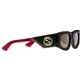 Gucci - Rectangular Sunglasses - Dark Tortoiseshell - Gucci Eyewear