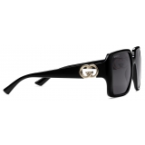 Gucci - Occhiale da Sole Squadrati - Nero - Gucci Eyewear