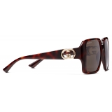 Gucci - Occhiale da Sole Squadrati - Tartaruga - Gucci Eyewear