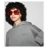 Gucci - Occhiale da Sole Squadrati - Fucsia Trasparente - Gucci Eyewear