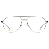 Gucci - Occhiale da Vista Aviatore - Argento - Gucci Eyewear