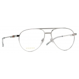 Gucci - Aviator Optical Glasses - Silver - Gucci Eyewear