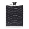 Ammoment - Fiaschetta - Pitone in Nero - Fiaschetta Luxury in Acciaio Inossidabile e Pelle