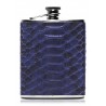 Ammoment - Fiaschetta - Pitone in Blu Navy - Fiaschetta Luxury in Acciaio Inossidabile e Pelle