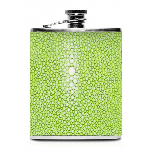 Ammoment - Hip Flask - Stingray In Light Green - Luxury Stainless Steel 