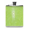Ammoment - Fiaschetta - Razza in Verde Chiaro - Fiaschetta Luxury in Acciaio Inossidabile e Pelle