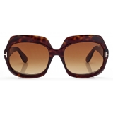 Tom Ford - Occhiali da Sole Ren - Occhiali da Sole Geometrica - Havana Scuro - Occhiali da Sole - Tom Ford Eyewear