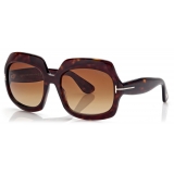 Tom Ford - Ren Sunglasses - Geometric Sunglasses - Dark Havana - Sunglasses - Tom Ford Eyewear