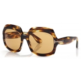 Tom Ford - Occhiali da Sole Ren - Occhiali da Sole Geometrica - Havana Scuro - Occhiali da Sole - Tom Ford Eyewear