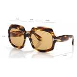 Tom Ford - Occhiali da Sole Ren - Occhiali da Sole Geometrica - Havana Scuro - Occhiali da Sole - Tom Ford Eyewear