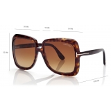 Tom Ford - Occhiali da Sole Lorelai - Occhiali da Sole a Farfalla - Havana Scuro - Occhiali da Sole - Tom Ford Eyewear