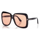 Tom Ford - Occhiali da Sole Lorelai - Occhiali da Sole a Farfalla - Nero Lucido Marrone - Occhiali da Sole - Tom Ford Eyewear