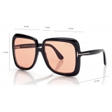 Tom Ford - Occhiali da Sole Lorelai - Occhiali da Sole a Farfalla - Nero Lucido Marrone - Occhiali da Sole - Tom Ford Eyewear