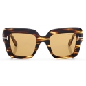 Tom Ford - Occhiali da Sole Esme - Occhiali da Sole Oversized - Havana Scuro - Occhiali da Sole - Tom Ford Eyewear