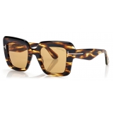 Tom Ford - Occhiali da Sole Esme - Occhiali da Sole Oversized - Havana Scuro - Occhiali da Sole - Tom Ford Eyewear