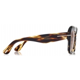 Tom Ford - Occhiali da Sole Esme - Occhiali da Sole Oversized - Havana Scuro - Occhiali da Sole - Tom Ford Eyewear