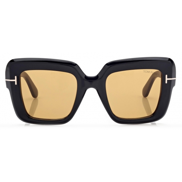 Tom Ford - Esme Sunglasses - Oversized Sunglasses - Shiny Black Brown - Sunglasses - Tom Ford Eyewear