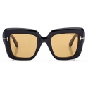 Tom Ford - Esme Sunglasses - Oversized Sunglasses - Shiny Black Brown - Sunglasses - Tom Ford Eyewear