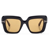 Tom Ford - Occhiali da Sole Esme - Occhiali da Sole Oversized - Nero Lucido Marrone  - Occhiali da Sole - Tom Ford Eyewear