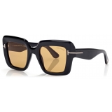 Tom Ford - Esme Sunglasses - Oversized Sunglasses - Shiny Black Brown - Sunglasses - Tom Ford Eyewear