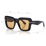 Tom Ford - Esme Sunglasses - Oversized Sunglasses - Shiny Black Brown - Sunglasses - Tom Ford Eyewear