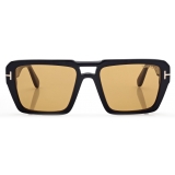 Tom Ford - Occhiali da Sole Redford - Occhiali da Sole Squadrati - Nero Lucido Marrone  - Occhiali da Sole - Tom Ford Eyewear