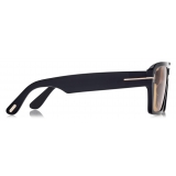 Tom Ford - Occhiali da Sole Redford - Occhiali da Sole Squadrati - Nero Lucido Marrone  - Occhiali da Sole - Tom Ford Eyewear