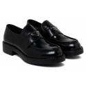 Prada - Black Logo Plaque Loafers - Prada Exclusive Luxury Collection