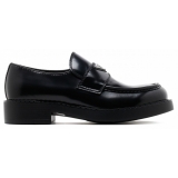 Prada - Black Logo Plaque Loafers - Prada Exclusive Luxury Collection