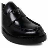 Prada - Black Logo Plaque Loafers - Prada Exclusive Luxury Collection