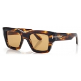 Tom Ford - Occhiali da Sole Ilias - Occhiali da Sole Squadrati - Havana Scuro - Occhiali da Sole - Tom Ford Eyewear