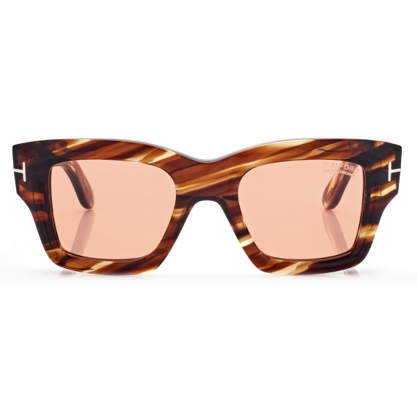 Tom Ford - Occhiali da Sole Ilias - Occhiali da Sole Squadrati - Havana Ambra - Occhiali da Sole - Tom Ford Eyewear