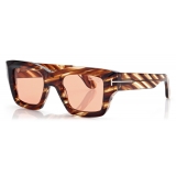 Tom Ford - Occhiali da Sole Ilias - Occhiali da Sole Squadrati - Havana Ambra - Occhiali da Sole - Tom Ford Eyewear