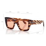 Tom Ford - Occhiali da Sole Ilias - Occhiali da Sole Squadrati - Havana Ambra - Occhiali da Sole - Tom Ford Eyewear