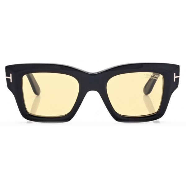 Tom Ford - Occhiali da Sole Ilias - Occhiali da Sole Squadrati - Nero Lucido Marrone - Occhiali da Sole - Tom Ford Eyewear