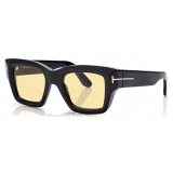 Tom Ford - Occhiali da Sole Ilias - Occhiali da Sole Squadrati - Nero Lucido Marrone - Occhiali da Sole - Tom Ford Eyewear