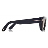 Tom Ford - Occhiali da Sole Ilias - Occhiali da Sole Squadrati - Nero Lucido Marrone - Occhiali da Sole - Tom Ford Eyewear