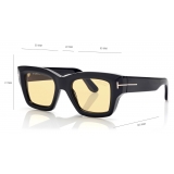 Tom Ford - Occhiali da Sole Ilias - Occhiali da Sole Squadrati - Nero Lucido Marrone - Occhiali da Sole - Tom Ford Eyewear