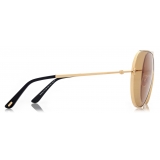 Tom Ford - Occhiali da Sole Keating - Occhiali da Sole Pilota - Marrone - Occhiali da Sole - Tom Ford Eyewear