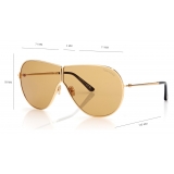 Tom Ford - Occhiali da Sole Keating - Occhiali da Sole Pilota - Marrone - Occhiali da Sole - Tom Ford Eyewear