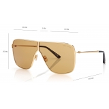 Tom Ford - Occhiali da Sole Huxley - Occhiali da Sole Pilota - Marrone - Occhiali da Sole - Tom Ford Eyewear