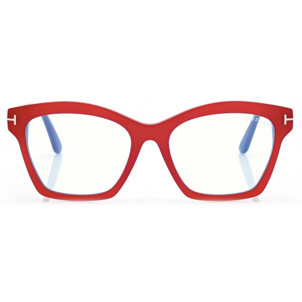 Tom Ford - Occhiali da Vista Blue Block Quadrati - Melanzana Fucsia - Occhiali da Vista - Tom Ford Eyewear