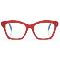 Tom Ford - Blue Block Square Optical Glasses - Aubergine Fuchsia - Optical Glasses - Tom Ford Eyewear