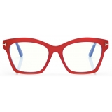 Tom Ford - Blue Block Square Optical Glasses - Aubergine Fuchsia - Optical Glasses - Tom Ford Eyewear