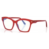 Tom Ford - Blue Block Square Optical Glasses - Aubergine Fuchsia - Optical Glasses - Tom Ford Eyewear