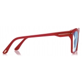 Tom Ford - Blue Block Square Optical Glasses - Aubergine Fuchsia - Optical Glasses - Tom Ford Eyewear