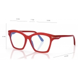 Tom Ford - Blue Block Square Optical Glasses - Aubergine Fuchsia - Optical Glasses - Tom Ford Eyewear