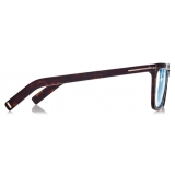 Tom Ford - Blue Block Square Optical Glasses - Dark Havana - Optical Glasses - Tom Ford Eyewear