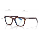 Tom Ford - Blue Block Square Optical Glasses - Dark Havana - Optical Glasses - Tom Ford Eyewear